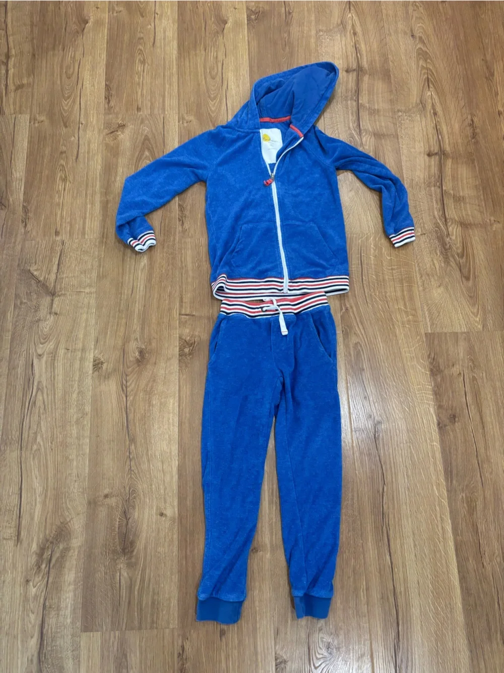 Mini Boden Terry Cloth Zip Up Sweatshirt and Sweatpants Set